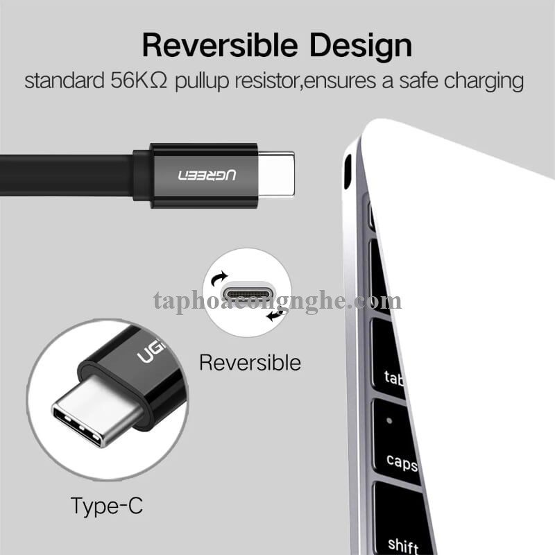Ugreen 30627 0.5M màu Đen Cáp USB TypeC sang USB 3.0 cáp tròn US172 30030627